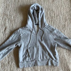 Brandy Melville Cropped Zip Up Hoodie